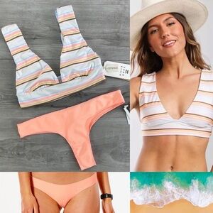 ☀️BILLABONG☀️ RIP CURL☀️FEELING SUNNY PLUNGE CLASSIC SURF SKIMKY BIKINI